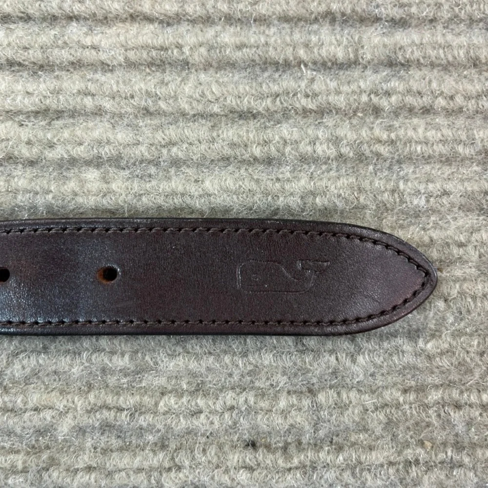 Vineyard Vines Mens Golf Bag Canvas Club Belt Navy Brown Leather Brass Size 44